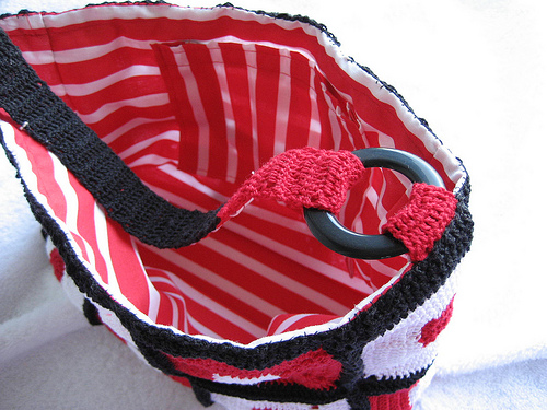 Asian-inspired crochet bag